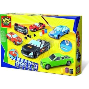 Kit de moulage et peinture de voitures SES CREATIVE - Plâtre séchage rapide - Pour enfants à partir de 6 ans