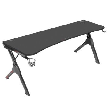 MARSGAMING MGD-ERGOPRO, Bureau à Réglage de Hauteur Électrique 73-118cm, Surface Ergonomique Fibre de Carbone, Structure