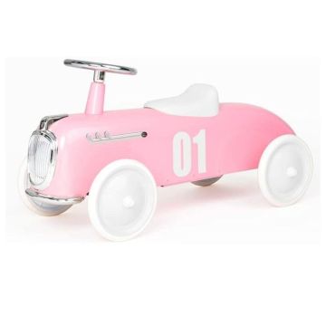 Porteur vintage rose multidirectionnel - BAGHERA - Pour enfant de 1 à 3 ans - 4 roues - Métal et caoutchouc