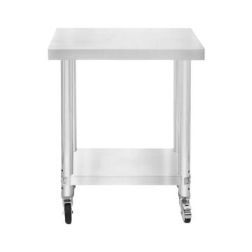 Table de Travail Inox à Roulettes Amovible Cuisine Chariot Prép Desserte 160KG
