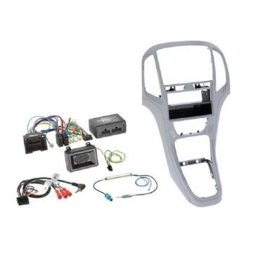 Kit installation autoradio 2DIN compatible avec Opel Astra ap09 -Vide poche -Argent platine