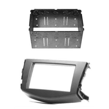 Adaptateur de façade d'autoradio Double DIN Noir avec cage métallique Toyota RAV-4 2006 >