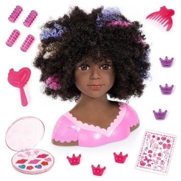 Tête à coiffer BAYER DESIGN - Charlène Super Model - Cheveux bouclés avec maquillage