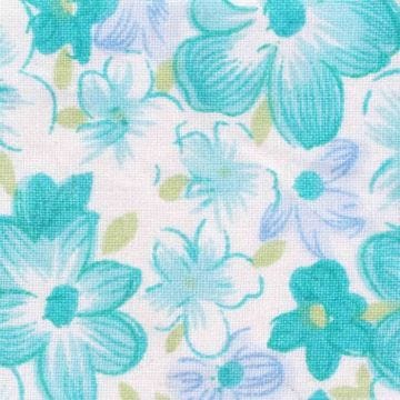 Coupon en coton imprimé fleurs vert d'eau 55 CM - MÉGACRÉA - Achat au mètre