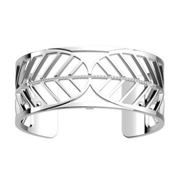 Jonc - Les Georgettes - Bracelet Les Georgettes Faucon argenté 25 mm Collection Les Précieuses - Couleur de la matière:Blanc