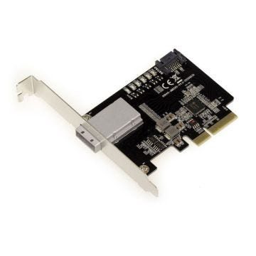 Carte contrôleur PCIe 2.0 4x 4 ports SAS externes SFF8088 + 1 port SATA interne avec Chipset JMB585