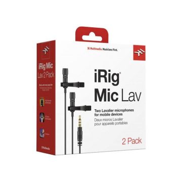IK 2247294K10015 iRig Mic Lav DUAL Micro Lavalier - Capsule omni-directionnelle - inclus bonnette et clip - câble 150 cm inclus - co