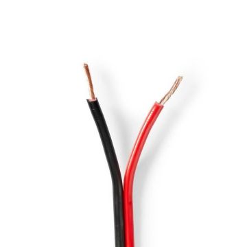Câble haut parleur - NEDIS - CABR1500BK1000 - 100 m - Cuivre - Rouge / Noir