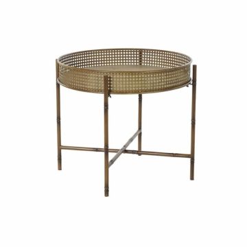 Table d'appoint - Naturel - Métal - Blanc