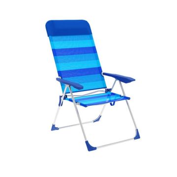 Chaise de Plage Pliable Rayures Bleu | Chaise Pliante Camping | Chaise Camping | Chaise de Camping | Chaise de Jardin - Marbueno