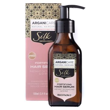 Arganicare Sérum Capillaire à la protéine de soie –Démêle & augmente la brillance et Lutte contre la casse du cheveu.100ml