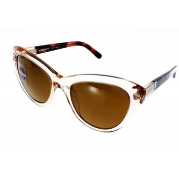Lunettes de soleil Femme VUARNET DISTRICT VL2003/0002, Rose translucide, forme oeil de chat 'Cat Eye' MINERAL