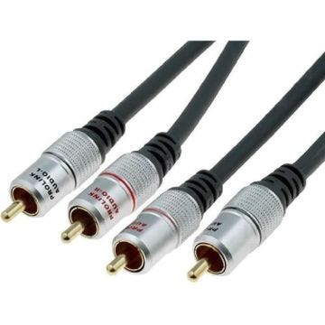 Câble noir RCAx2 5m - Connecteur RCA - Couleur Noir - Longueur 5m