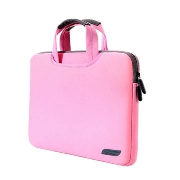 Sacoche ordinateur portable MacBook mousse protectrice deux poignées Rose clair