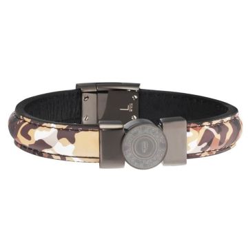 POLICE JEWELS Mod. SHOOTER Bracciale IP marrone SS 18cm con chiusura megnetica -SS IP brown bracelet 18cm with magnetic buckle