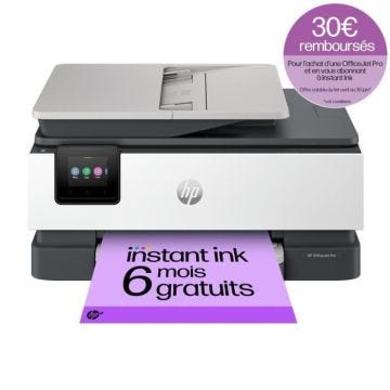 HP OfficeJet Pro 8124e - Imprimante tout-en-un – Jet d’encre couleur avec 3 mois d’Instant Ink inclus avec HP+
