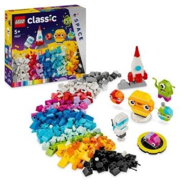 LEGO® 11037 Classic Les Planètes Créatives, Jouet sur le Système Solaire, Set de Construction de Navette Fusée
