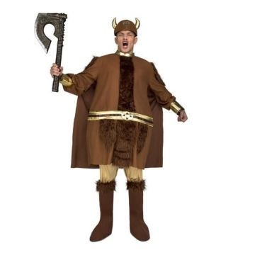 Déguisement Viking Gros pour homme - Disfrazzes - Tunique, pantalon, cape et couvre-bottes - Multicolore
