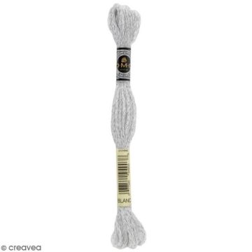 Fil à broder - DMC - Mouliné Etoile - 8 m - Couleur Blanc - Coton et Polyamide