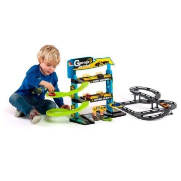 Garage pour enfants - MONDO - Molto 3 étages + Rails - 5 voitures - 5 pistes - Mixte