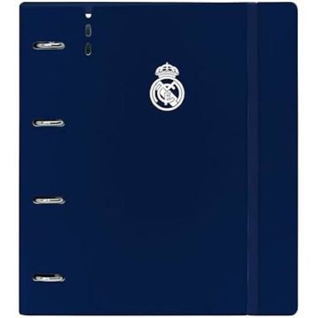 Classeur Safta - Real Madrid 24/25 - 4 anneaux 35mm - 100 feuilles A4 - Blanc