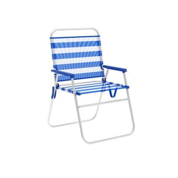 Chaise de Plage Pliable Rayures Bleu Blanc - Marbueno