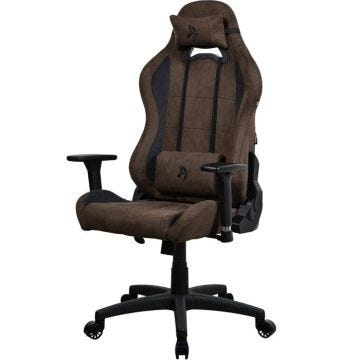 Siège pour gamer confortable en tissu microfibre avec dossier inclinable à 165°, hauteur ajustable, et accoudoirs 3D.