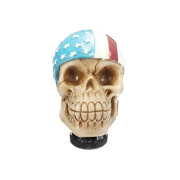 levier de vitesse crane bandana drapeau americain tete de mort