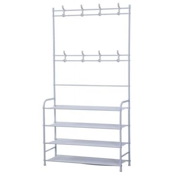Porte-manteaux d'entrée avec étagère à chaussure Herzberg HG03374