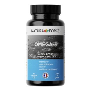 Oméga 3 Natura Force - Huile de poisson - 90 Capsules molles