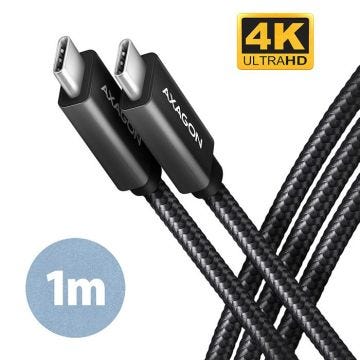 Câble USB-C 3.2 Gen 2 - AXAGON - BUCM32-CM10AB - Noir - 1 m - Haute vitesse