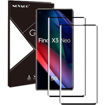 Compatible Oppo Find x2 Neo/Find x3 Neo/Find x5- 2 Films protection écran verre trempé résistant 3D incurvé