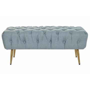 Banquette - Polyester - Gris métal - 103 x 46 x 42 cm