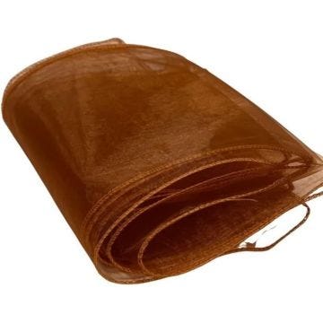 Écharpes de chaise en organza – Plus larges pour les décorations de mariage, banquets et fêtes – Nœuds (200 Pieces) – Brun