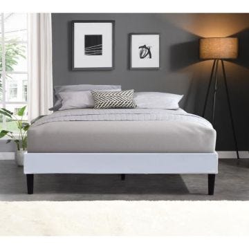 Sommier 120x200 cm Tapissier dhoussable housse lavable Blanc Pieds en 20 cm 2 x 13 Lattes - opale- revetement Tissu 100...