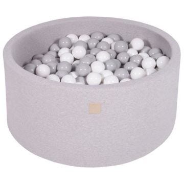MeowBaby® Piscine À Balles Pour Bébé Enfant Rond Fabriqué en UE 90X40cm/300 Balles 7Cm Gris Clair: Gris/Blanc