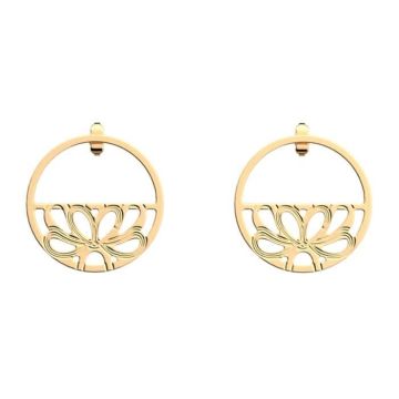 Boucles d'oreilles femme - Les Georgettes - Boucles d'oreilles pendantes Les Georgettes Flora 30 mm dorées - Couleur de la matière: