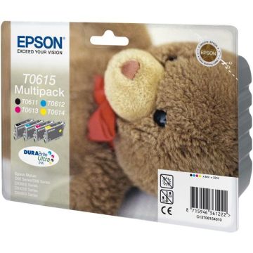 Cartouche EPSON Multipack T0615 - Pack de 4 - 32 ml - Noir, Jaune, Cyan, Magenta - originale