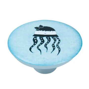 BOUTON 50MM ABS SÉRIGRAFIÉ POULPE, LOT DE 36