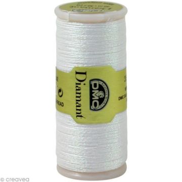 Fil à broder - DMC - Diamant - 35 m - Polyester 100% - Blanc métallisé
