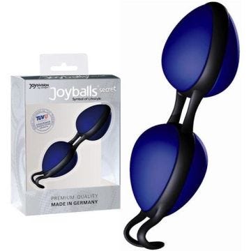 Boules de Geisha - Joyball - Secret - Bleu/Noir - Étanche - Rééducation périnéale - 3,3 cm