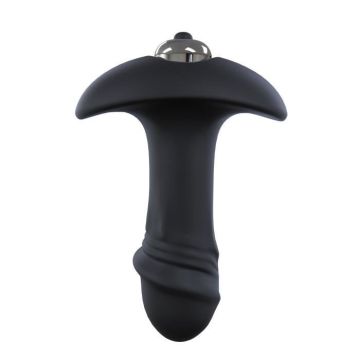 Plug Vibrant - Teddy - Silicone - Noir - 100 mm - 30 mm de diamètre