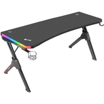 Bureau Gamer Noir 140 cm ARGB - MARS GAMING - MGD140RGB - Eclairage numérique 3D - Tapis nanotextile