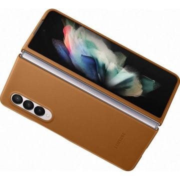 SAMSUNG Coque en cuir Z Fold3 Marron clair