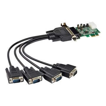 StarTech Carte série PCI Express RS232 à 4 ports - Adaptateur - 16950 UART - Cache FIFO de 256 octets - ASIX AX99100 -