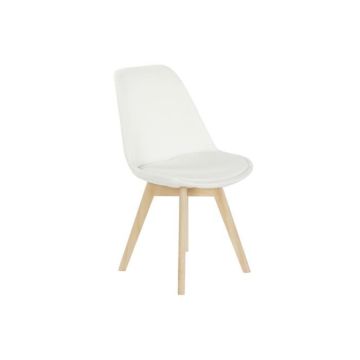 Chaise - Hêtre - Blanc - Confortable et élégante