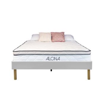 Matelas ressorts ALONA sommier Gregory blanc 90x190 avec face de contact Mousse Mmoire de Forme 80 Kg-m16