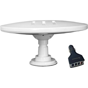 Helio – Magnet Amplifiée numérique omnidirectionnelle d'antenne TV HD de Gain Haut 33dB TNT DVB-T2 FM Dab. 12V 24V 5V USB idéal pour
