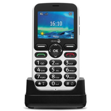 doro 5860 Téléphone portable pour séniors avec station de charge noir/blanc