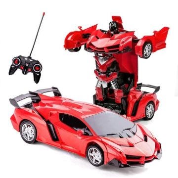 SHOP-STORY - Voiture télécommandée transformable en robot - Rouge